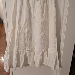 Quince Organic Cotton Gauze Smocked Maxi Skirt in White
